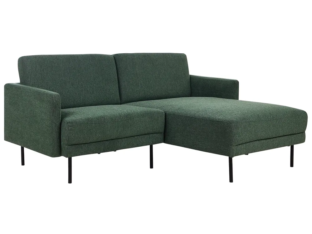 Corner Sofa 2 Seater BREDA Fabric Green Left Hand_895016