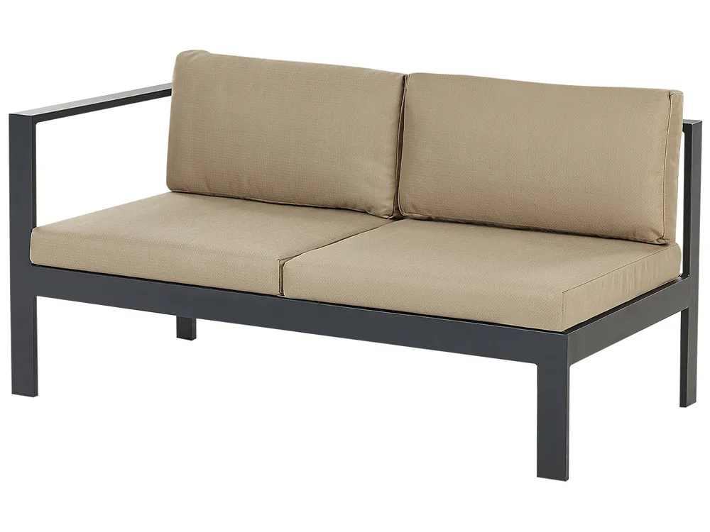 Garten Ecksofa mit Tisch 5-Sitzer MESSINA Metall Sandbeige linksseitig_932153