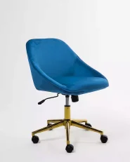 Schreibtischstuhl BARDSDALE Samtstoff Marineblau_1166713