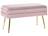 Upholstered Storage Bench DURHAM Velvet Pink_1185964