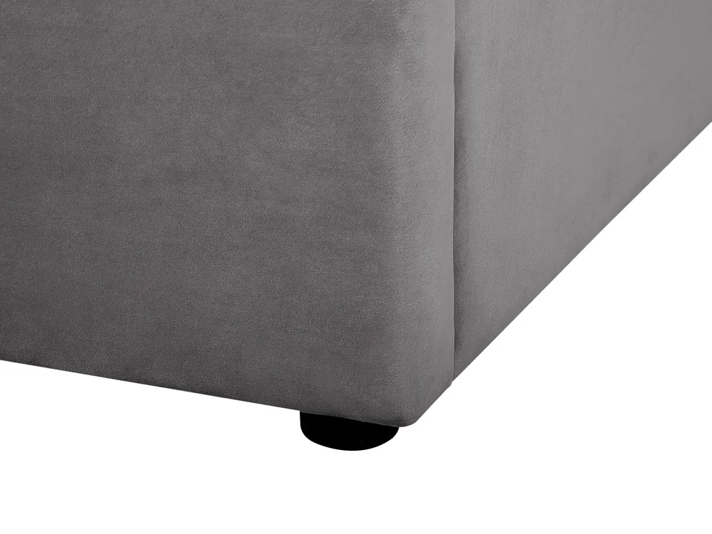 Ottoman Bed LUBBON Velvet Grey 180 x 200 cm (EU Super King)_766795
