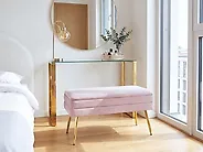 Upholstered Storage Bench DURHAM Velvet Pink_1185964