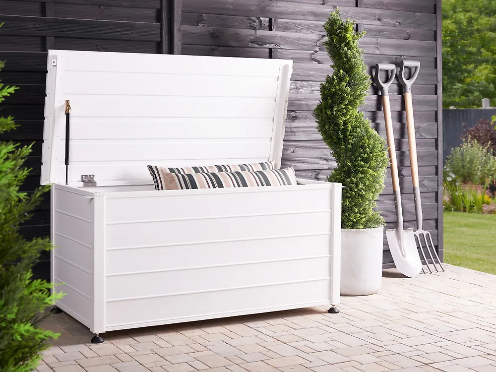 Aufbewahrungsbox CAMPALTO 123 cm 60 cm Metall Weiß
