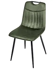 Set of 4 Dining Chairs ARGYLE Velvet Dark Green_1174275