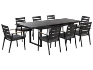 Gartenmöbel Set 8-Sitzer VALCANETTO/TAVIANO inkl. Kissen Metall Schwarz_846221