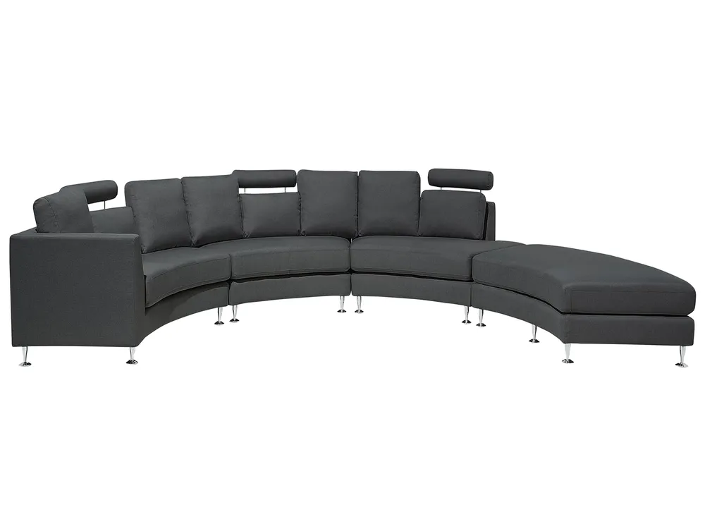 Halbrundes Sofa 7-Sitzer ROTUNDE Stoff Dunkelgrau