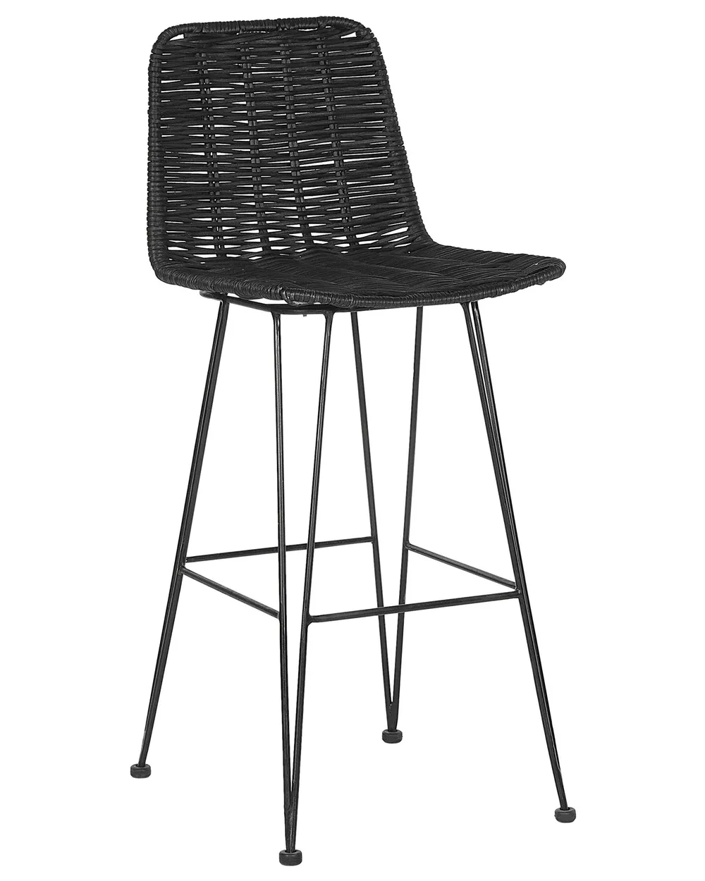 Set mit 2 Barstühlen CASSITA Rattan Schwarz_760412