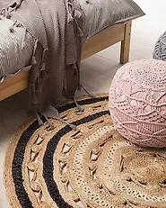 Rug GOYNE Beige ø 140 cm Jute_1179434