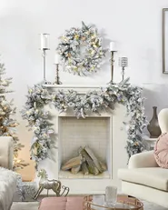 Snowy Christmas Garland LED SUNDO 270 cm White_813309