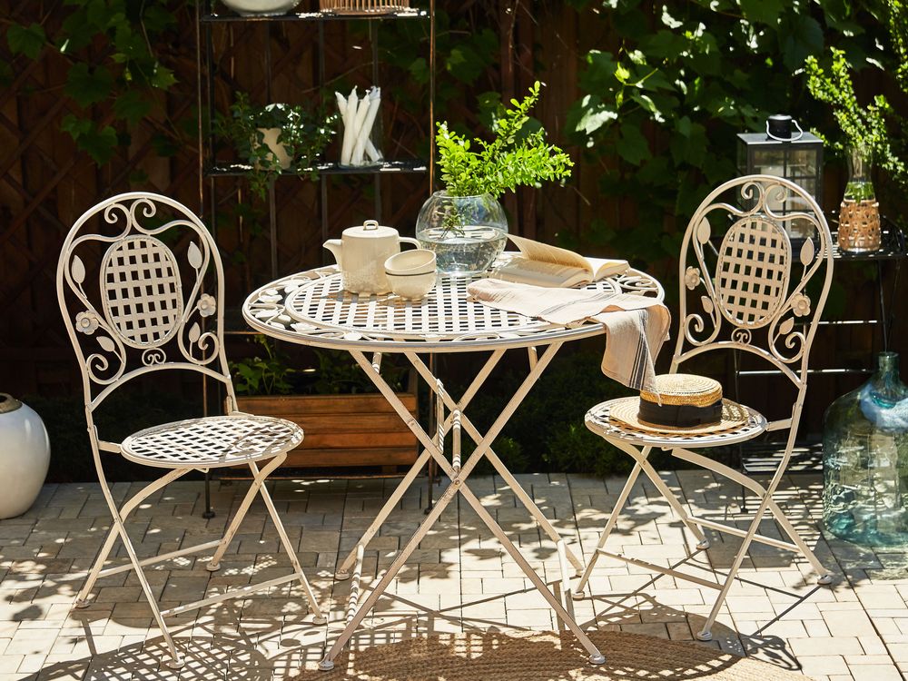 Miza Bistro BIVIO 90 cm 90 cm Kovina Kremasto bela