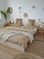Dekokissen 2er Set ASLANAPA 45 x 45 cm Baumwolle Beige Ohne Muster_837209