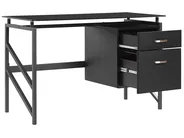 Schreibtisch MORITON 117 cm 57 cm mit Stauraum Schwarz_782271