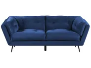 Sofa 3 Seater LENVIK Velvet Navy Blue_785001