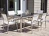 Garden Dining Set 6 Seater GROSSETO Triple Plate Basalt Flamed Black/ White