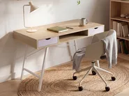 Home Office Desk CLARITA 120 cm 48 cm with Drawers Light Brown_1082685