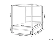 Four Poster Bed Wood HAUTERIVES 160 x 200 cm (EU King Size) Light Brown_1023149