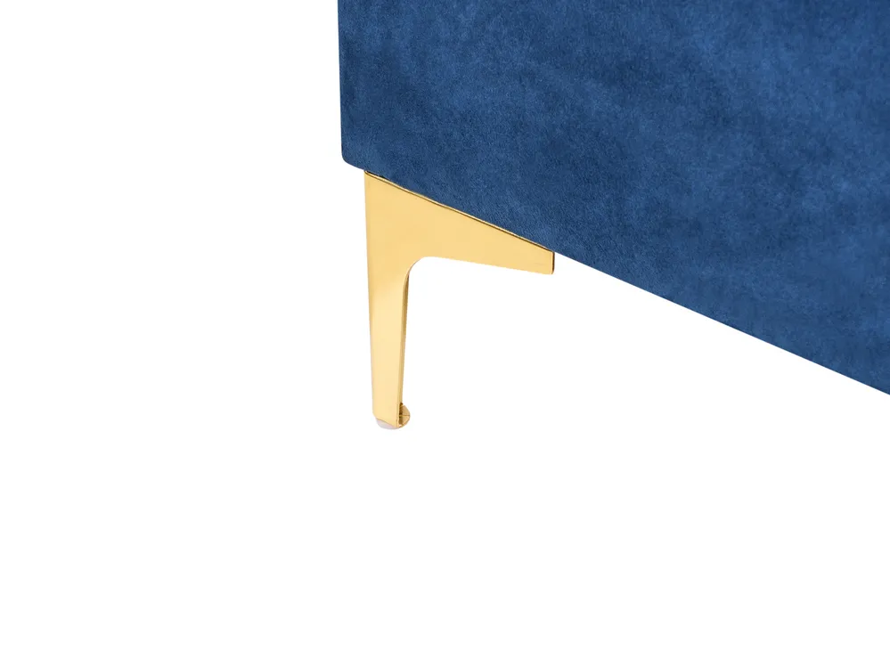 Ottomane mit Stauraum ABERDEEN Samtstoff Marineblau_970778