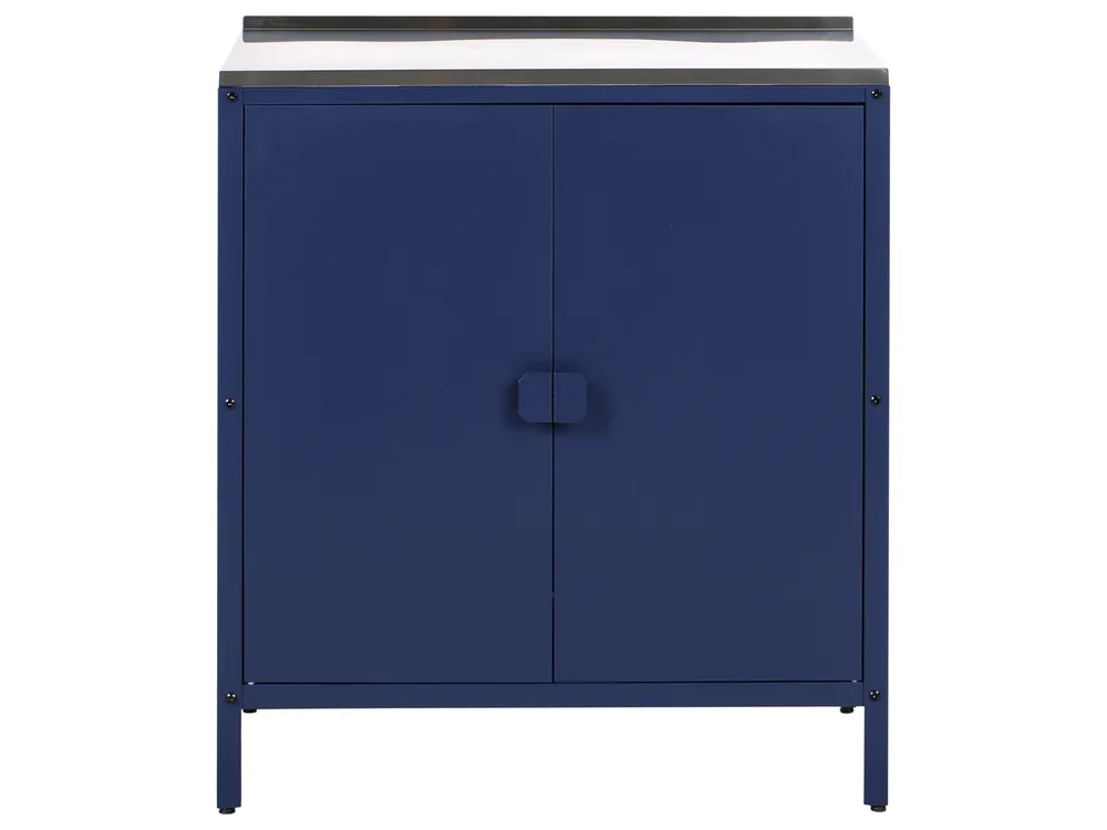 Outdoor-Küche 3er Set mit Spüle VILAMA Blau Metall_974910