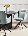 Esszimmerstuhl 2er Set drehbar AVELAR Stoff Hellblau