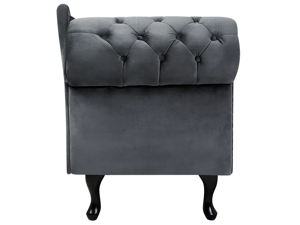 Left-Hand Chaise Longue NIMES Velvet Grey_696815