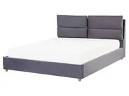 Postelja s prostorom za shranjevanje BATILLY Žamet Siva 160 x 200 cm_767994
