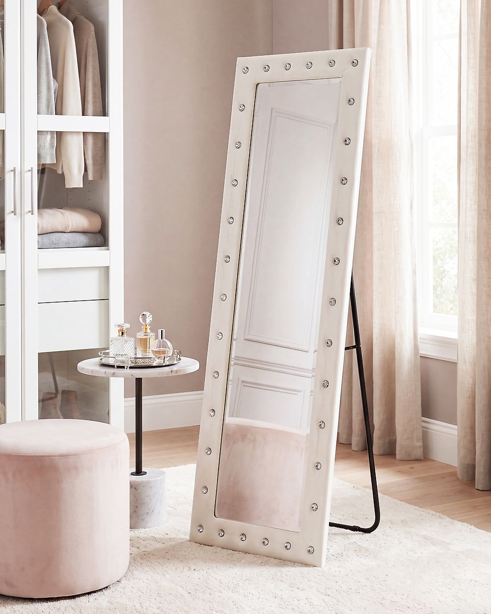 Staande spiegel ANSOUIS 150 cm Kunstleer Wit