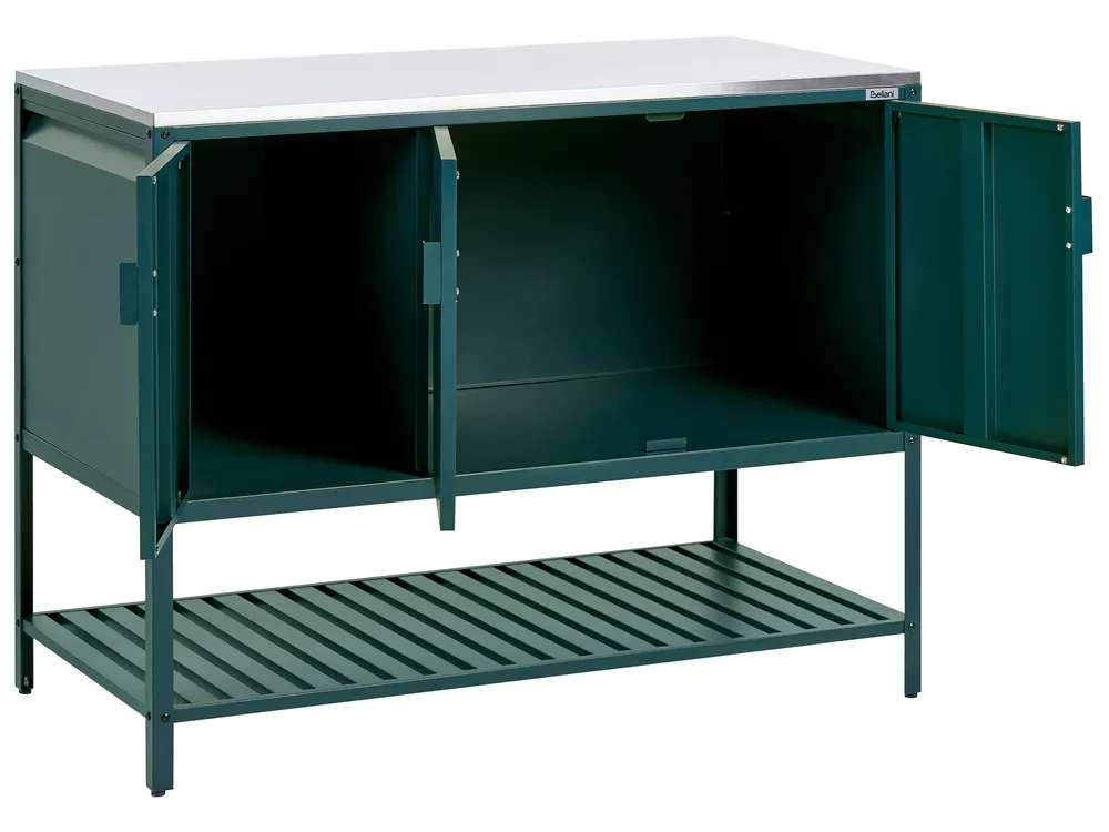 Outdoor-Küche 2er Set mit Spüle MAENZA Grün Metall_1045175