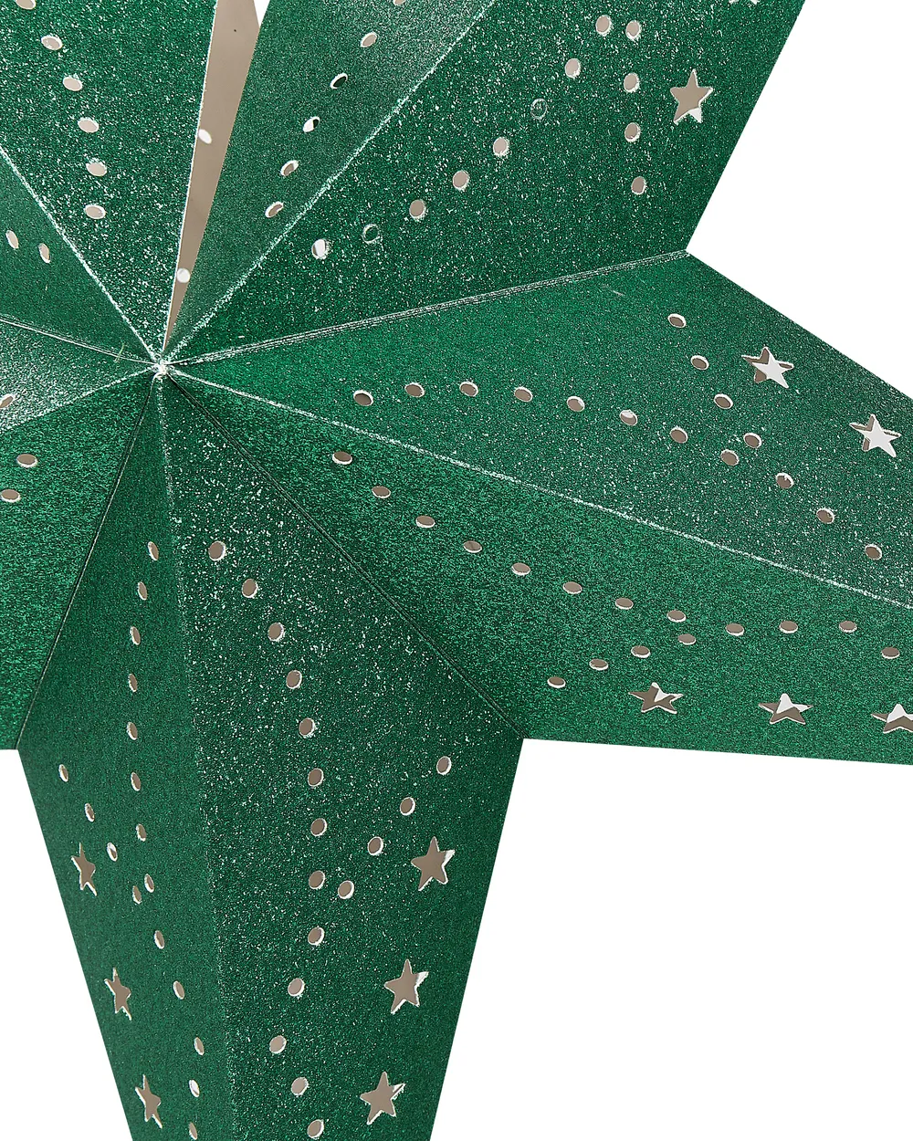 Set of 2 Hanging Decorations LED MOTTI 60 cm Star Emerald Green_835490