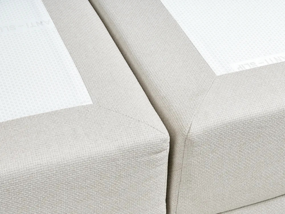 Boxspringbett mit Stauraum BARONET Stoff Cremeweiß 180 x 200 cm_1004549