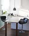 Set mit 2 Barstühlen VALETTA drehbar Kunstleder Schwarz