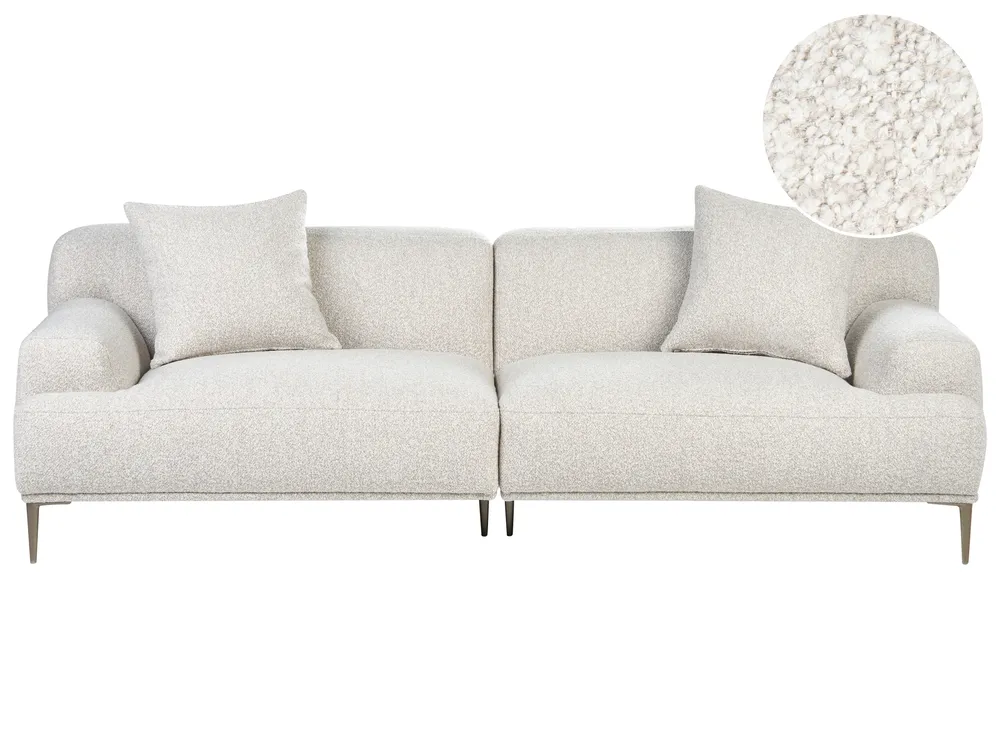 Sofa 3-Sitzer MATILA Bouclé Cremeweiß