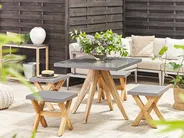 Gartenmöbel Set mit Hockern 4-Sitzer OLBIA Beton Grau_806386