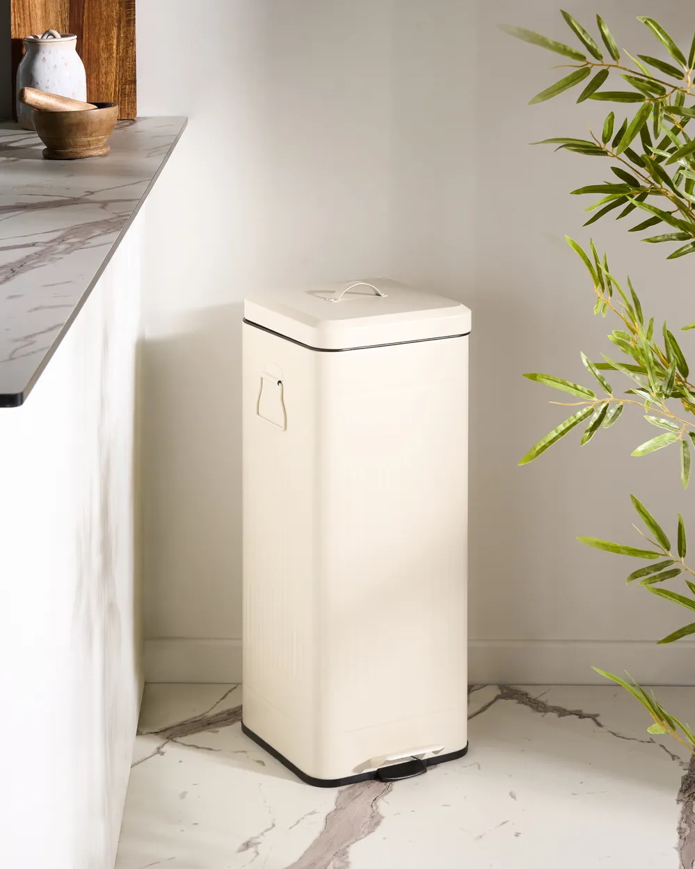 Tretmülleimer 30 L ECOCOMFORT Metall Beige