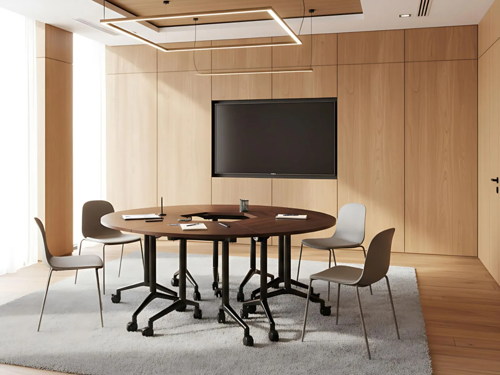 Foldable Corner Desk Module CAVI 90 cm 64 cm Dark Brown_1030820