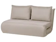 Schlafsofa 2-Sitzer ROROS Kunstleinen Beige_1038903