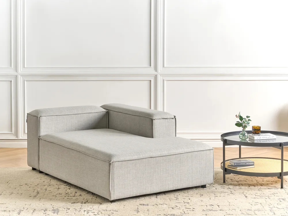 Linksseitige Chaiselongue ARDAL Stoff Hellgrau