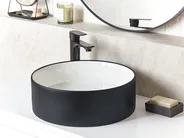 Aufsatzwaschbecken TEBAR ⌀ 40 cm Keramik Schwarz / Weiß_922399