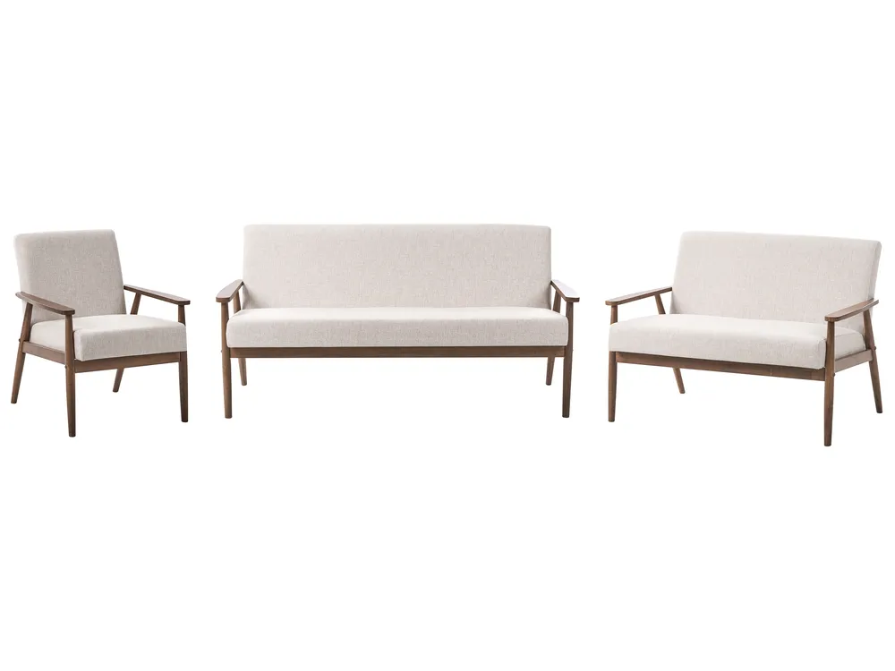 Sofa Set 6-Sitzer ESRUM Stoff Dunkelbraun / Beige