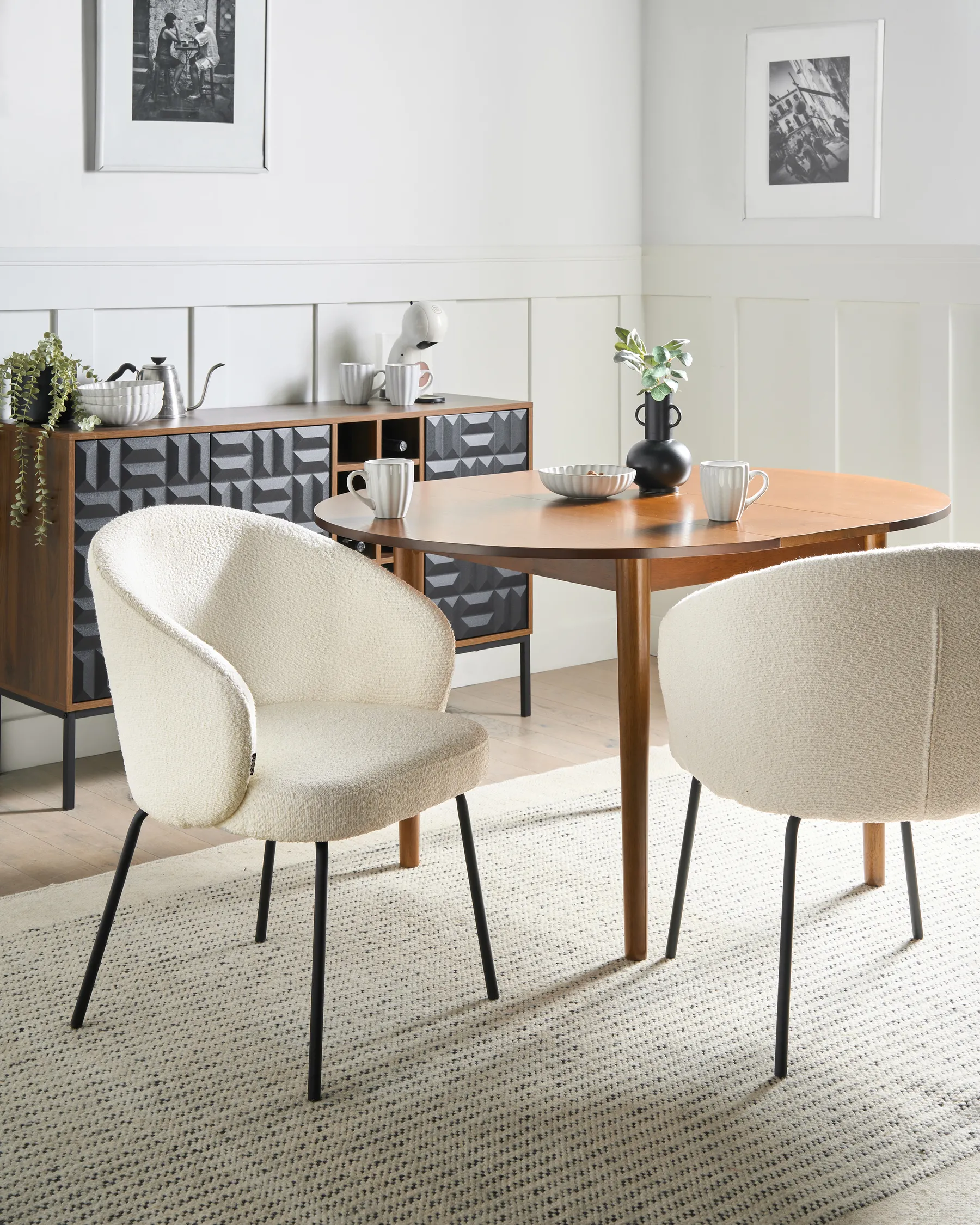 Set of 2 Dining Chairs LUDDEN Boucle Light Beige_1021030