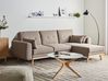 Eckschlafsofa 3-Sitzer KAARINA Stoff Hellbraun linksseitig
