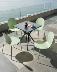 Gartenstuhl 4er Set MILOS stapelbar Hellgrün_1043574
