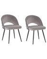 Set of 2 Dining Chairs VIVIAN Velvet Grey