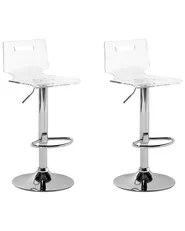 Set of 2 Bar Chairs MALTA Swivel Transparent_711605