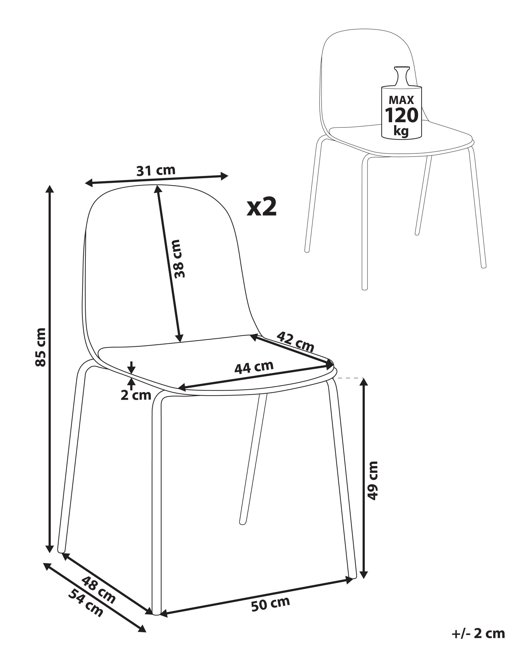 Konferenzstuhl 2er Set DORR Taupe_990008