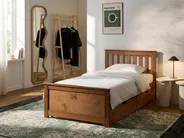 Bett mit 2 Schubladen OLENDON Kiefernholz Braun 90 x 200 cm_1068439