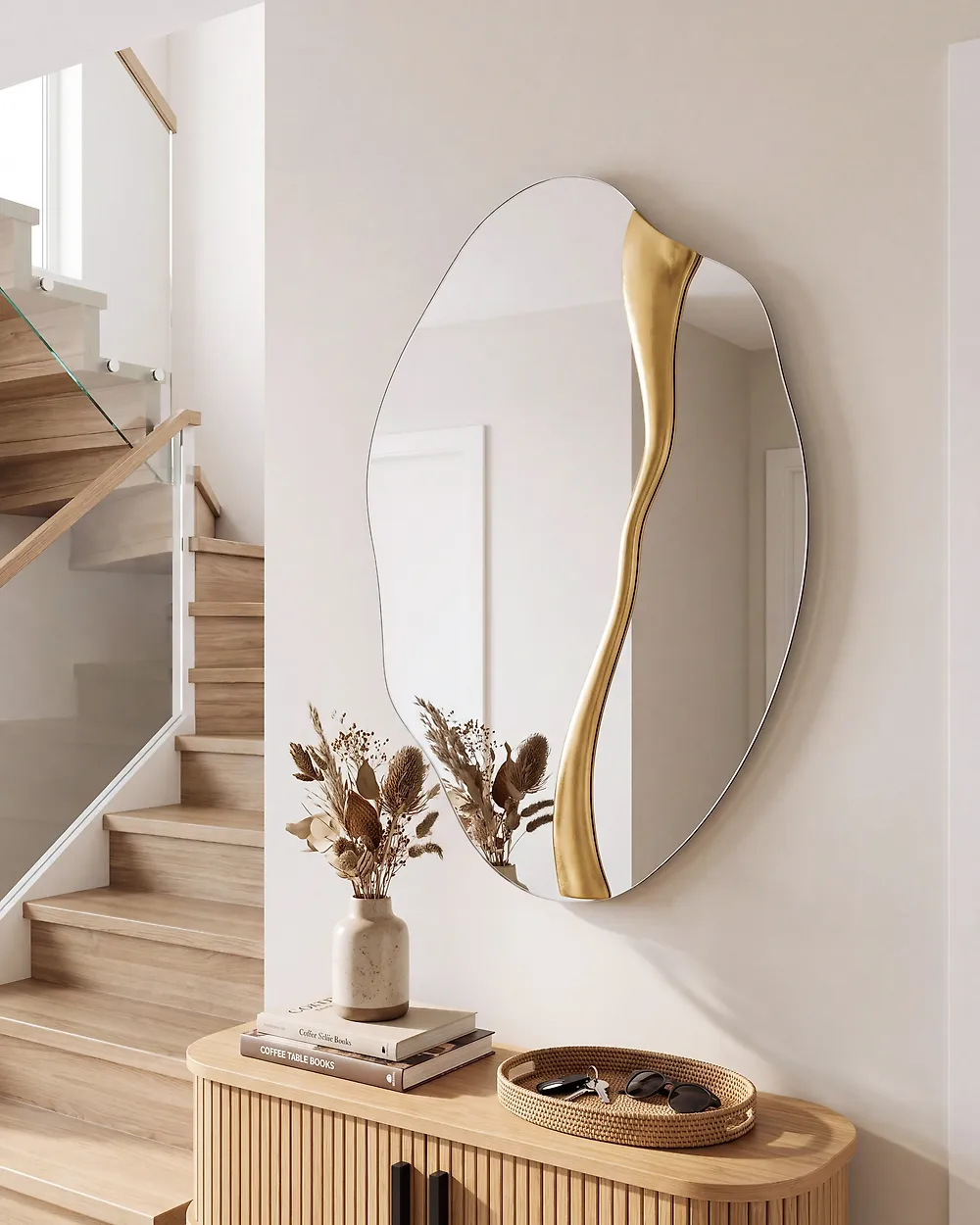 Wandspiegel POIVRES 90 cm 60 cm Goud