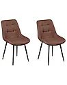 Esszimmerstuhl 2er Set MELROSE Kunstleder Braun