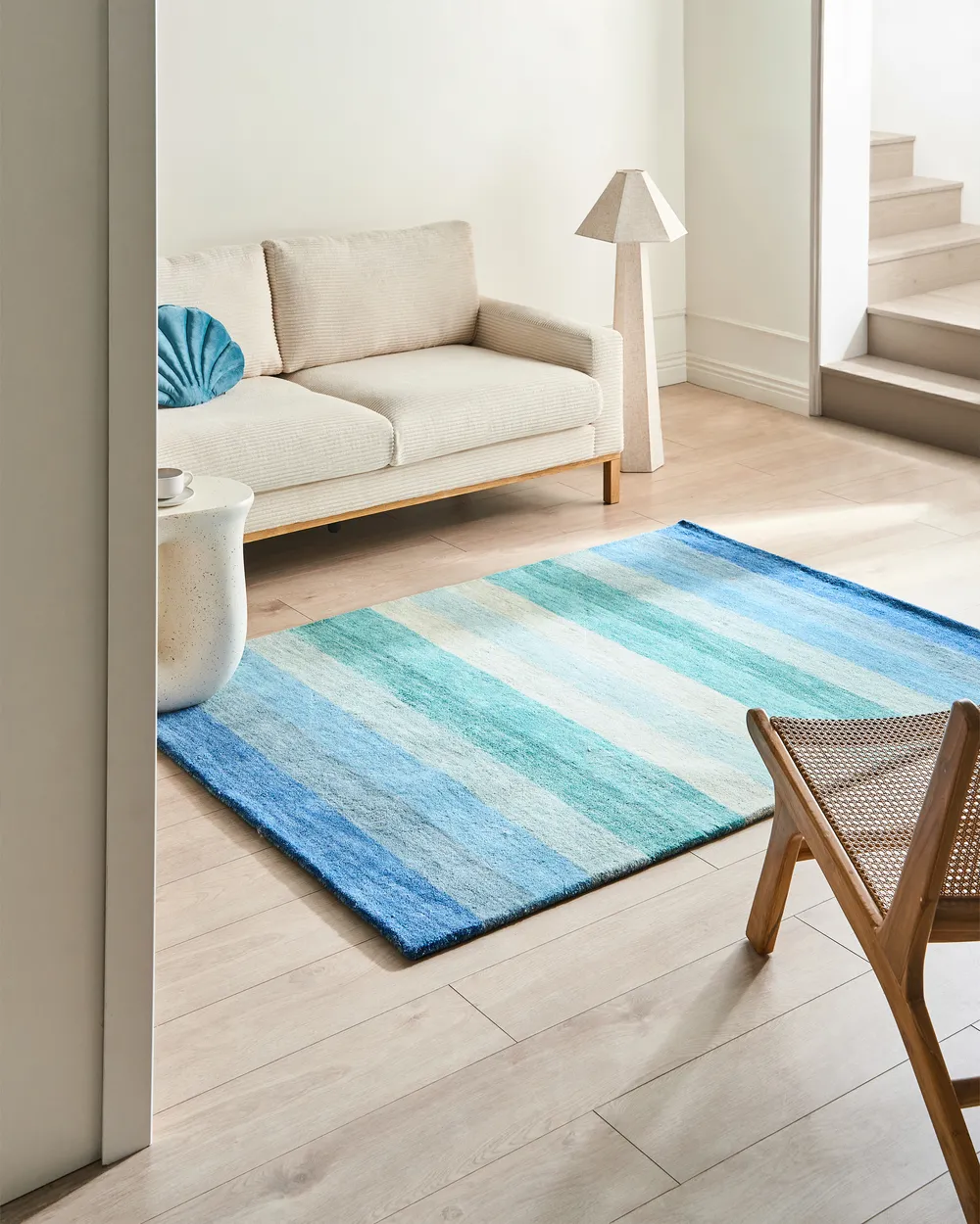 Teppich MAILSI Blau 140 x 200 cm Wolle