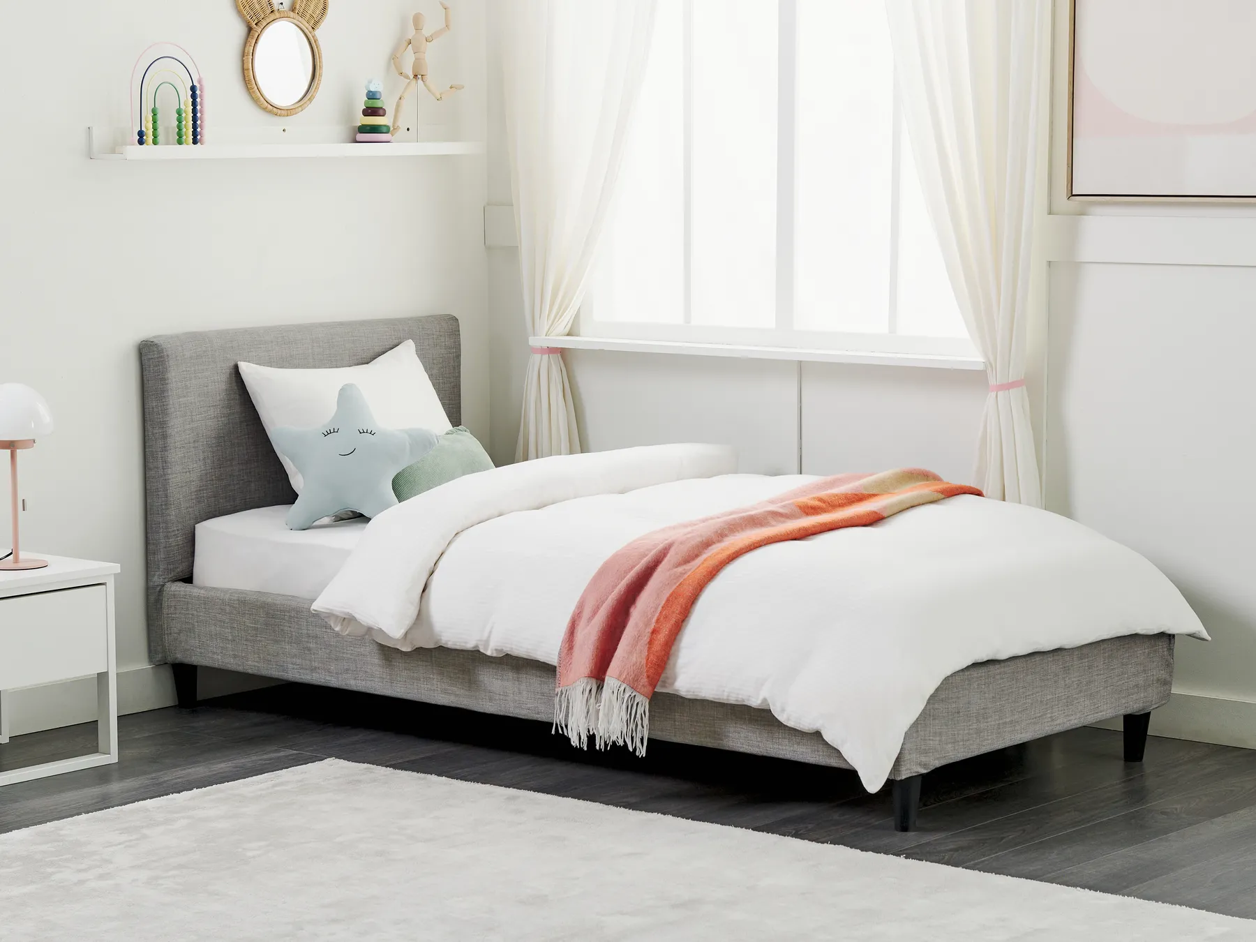 Bed Frame Cover FITOU 90 x 200 cm Light Grey_875518