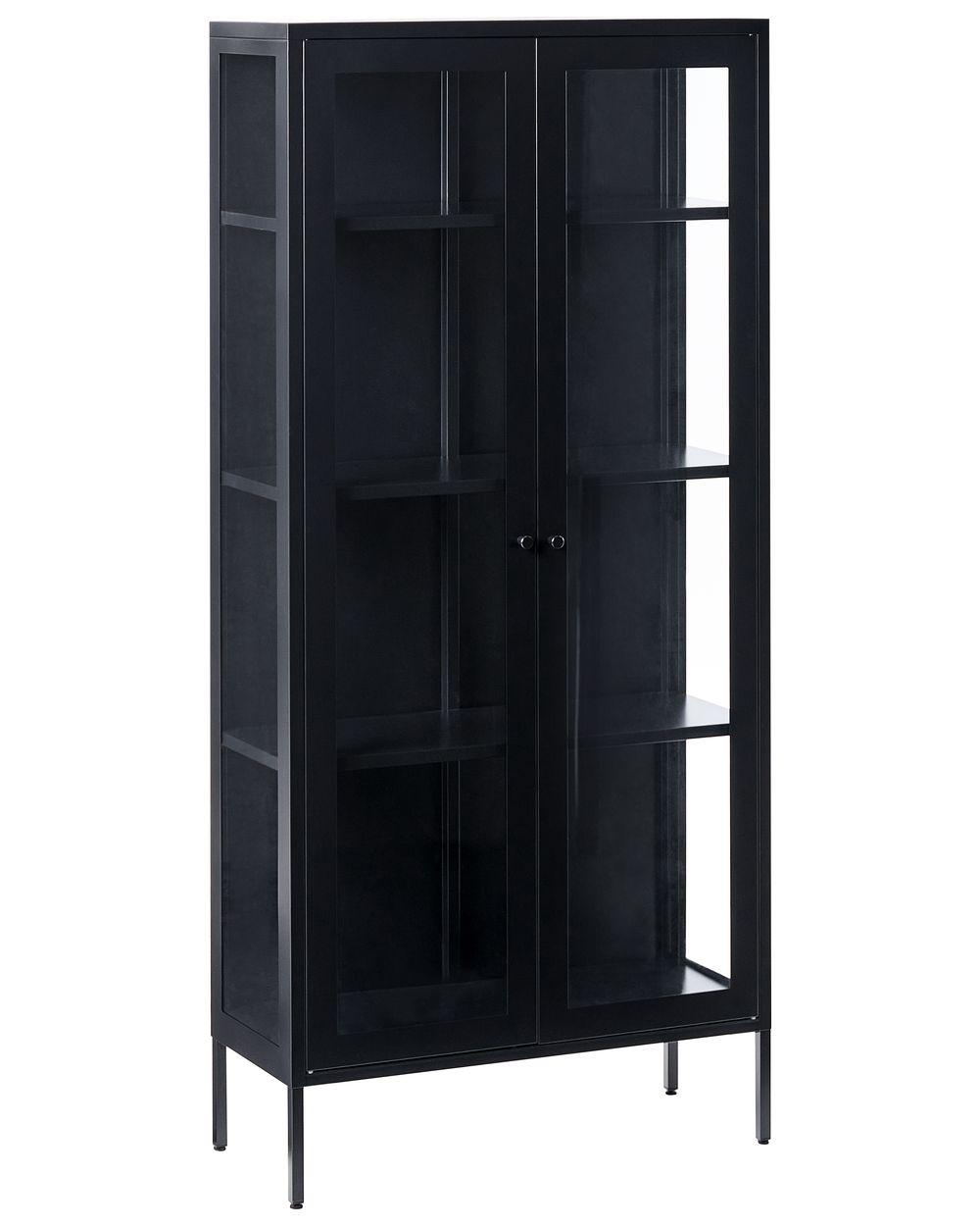 Glass Display Cabinet HARTY 80 cm Metal Black